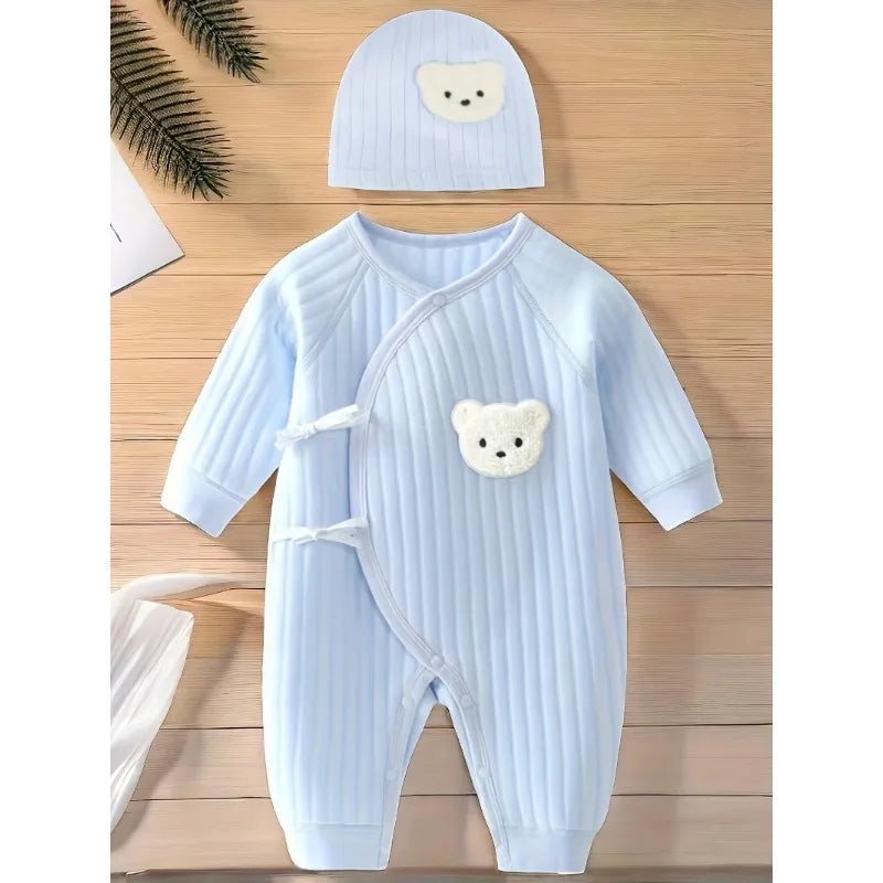 Cute Infant Baby Romper Jumpsuit with Hat | All Seasons Outfit