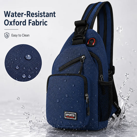 Water Resistant Oxford Sling Backpack | Lightweight Crossbody Bag