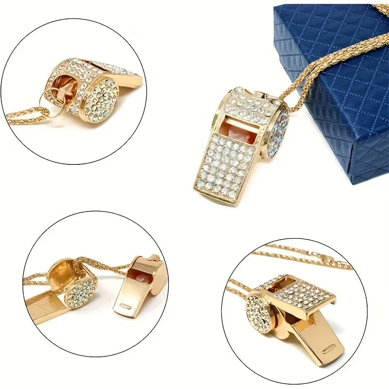 Hip Hop Twisted Rope Chain Whistle Necklace | Unique Pendant Jewelry