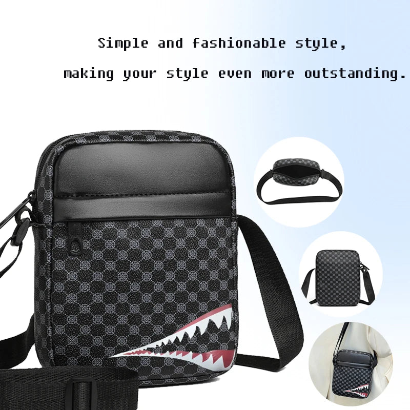 Unisex Retro Casual Check-Print Crossbody Bag | All-Season Carry