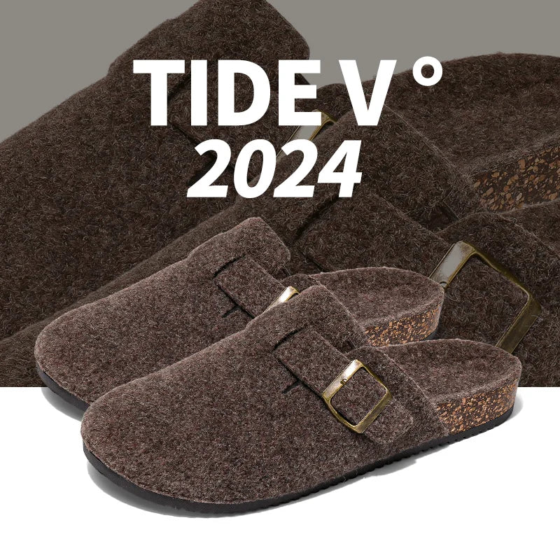 Plush Winter Clogs | Stylish Slip-On Cork Slippers for All