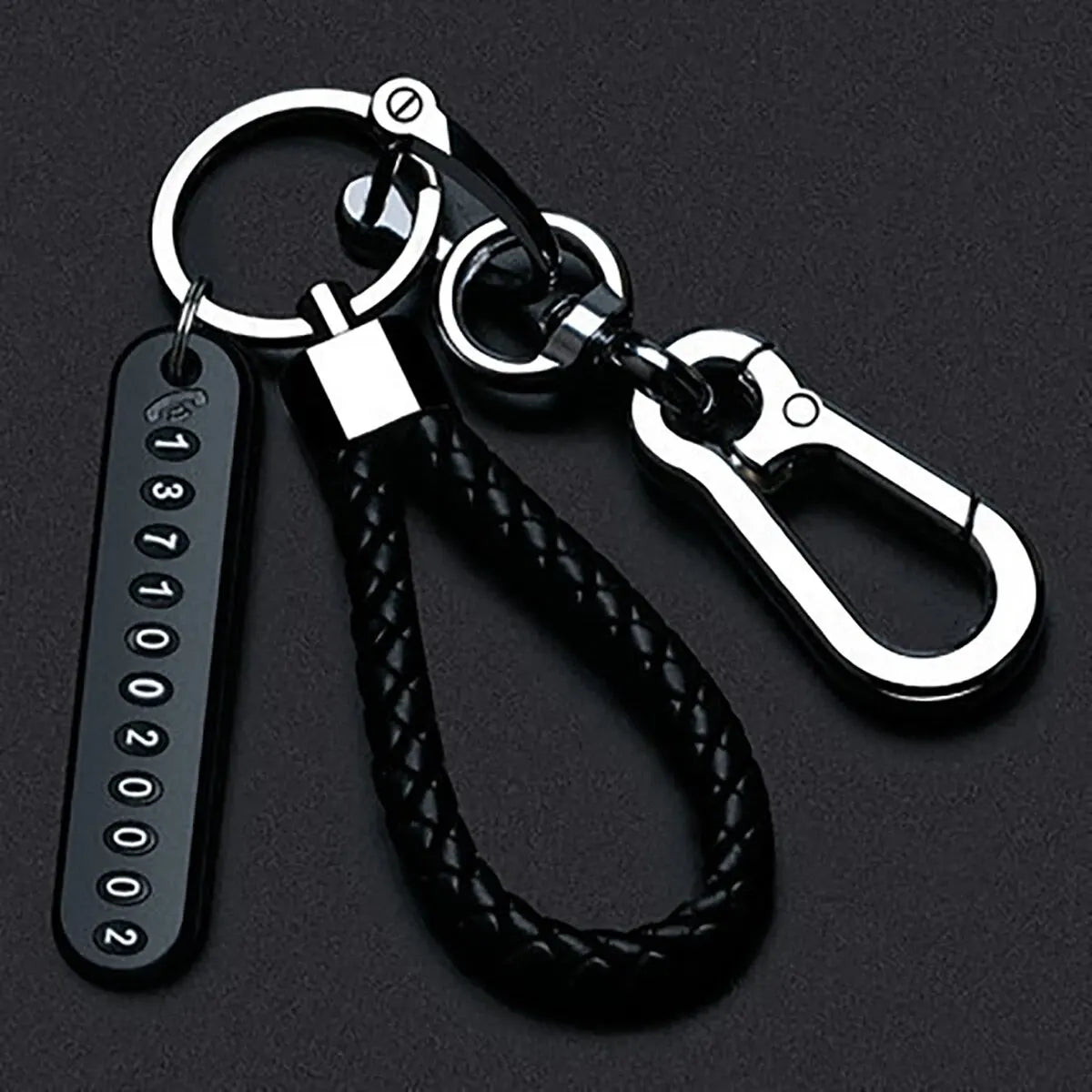 Trendy DIY Mobile Phone Number Plate Pendant Keychain for Men