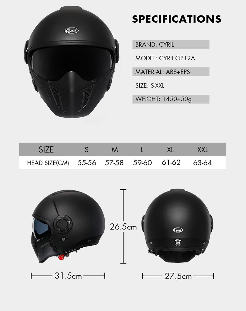 Lightweight Convertible Full Face Helmet for Electric Scooters