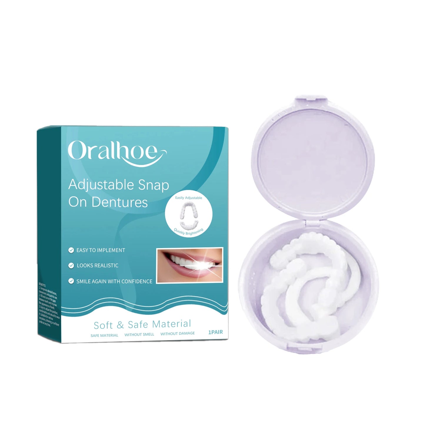 Snap On Smile Teeth – Temporary Silicone Dentures Set