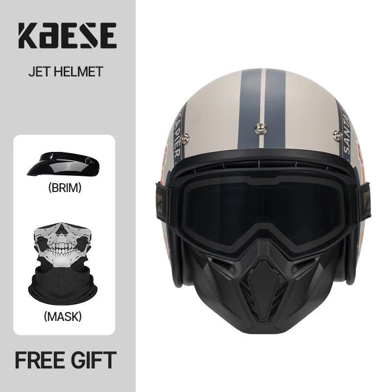DOT Approved Vintage Motorcycle Helmet | Open Face Riding Gear