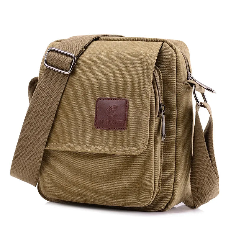 Bolso cruzado informal de lona retro para hombre | Perfecto para ir al trabajo