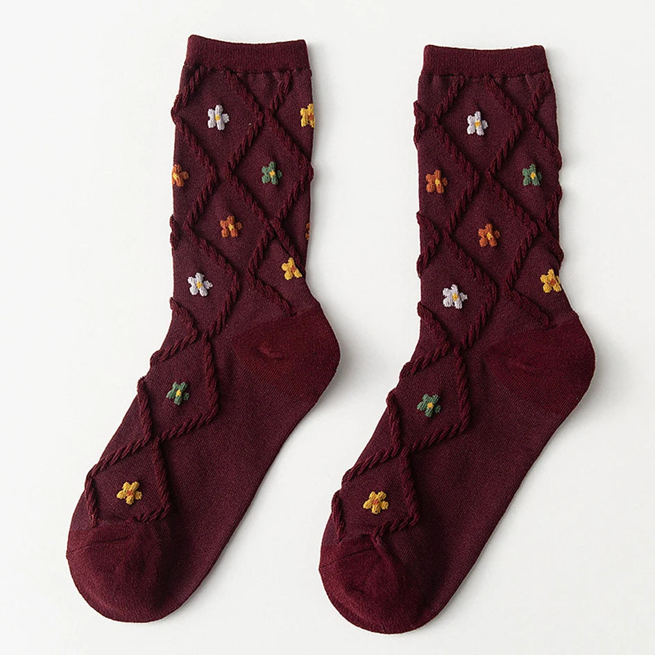 Women's Mid-Calf Floral Socks | Stylish Comfort for Every Occasion