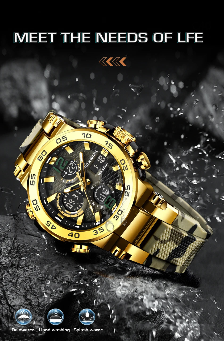 Men's Waterproof LED Sports Watch | Stylish & Multi-Functional