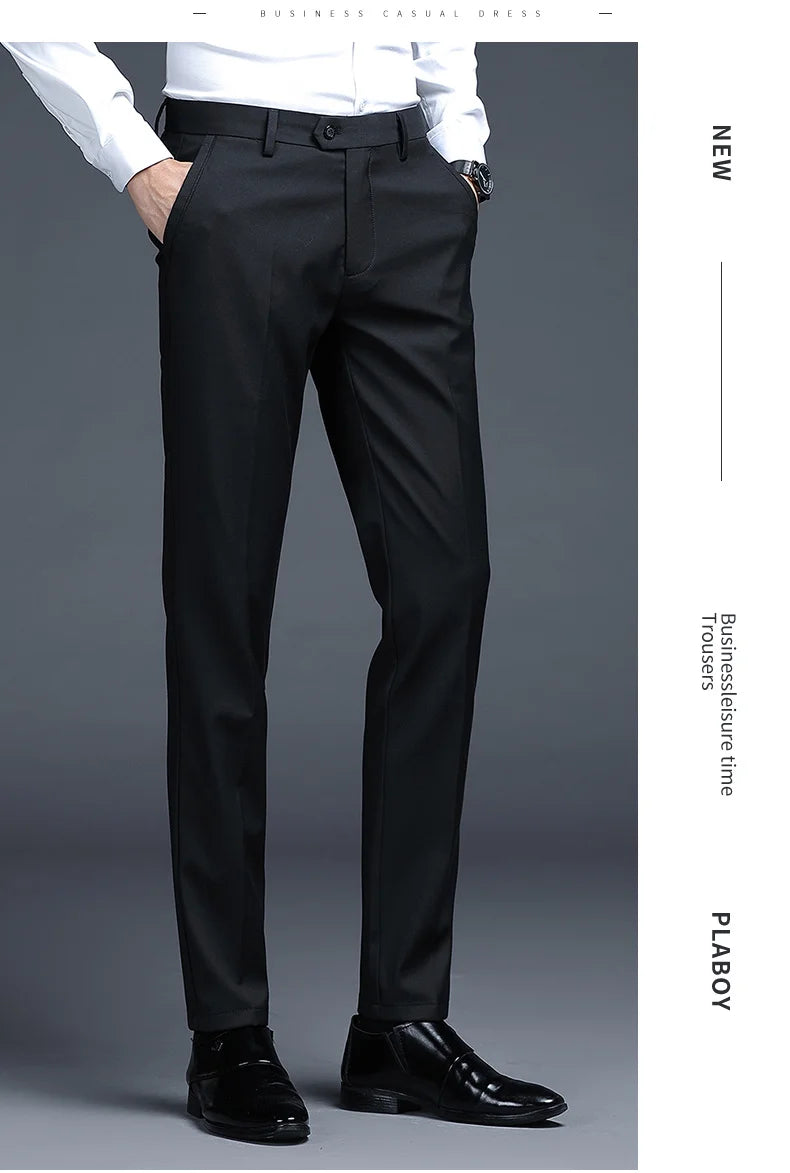 Men's Relaxed Fit Business Suit Pants | Stylish Office Trousers