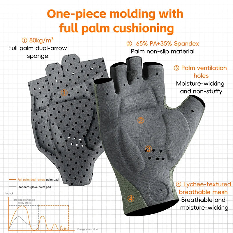 Comfortable Fingerless Cycling Gloves | Shockproof & Breathable