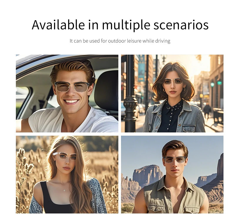 Smart Glasses with Color-Changing Lenses & Bluetooth Audio