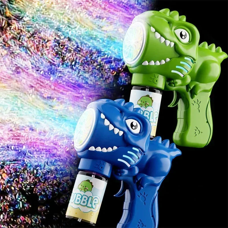 6-Hole Dinosaur Bubble Machine | Fun Electric Bubble Gun Toy