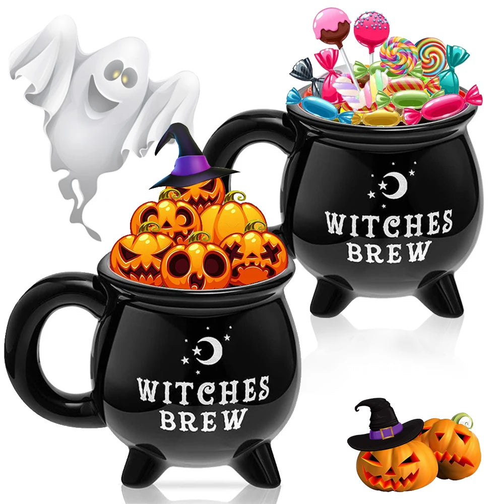 Witch Brew Coffee Mug | 350ml Black Cauldron Ceramic Cup