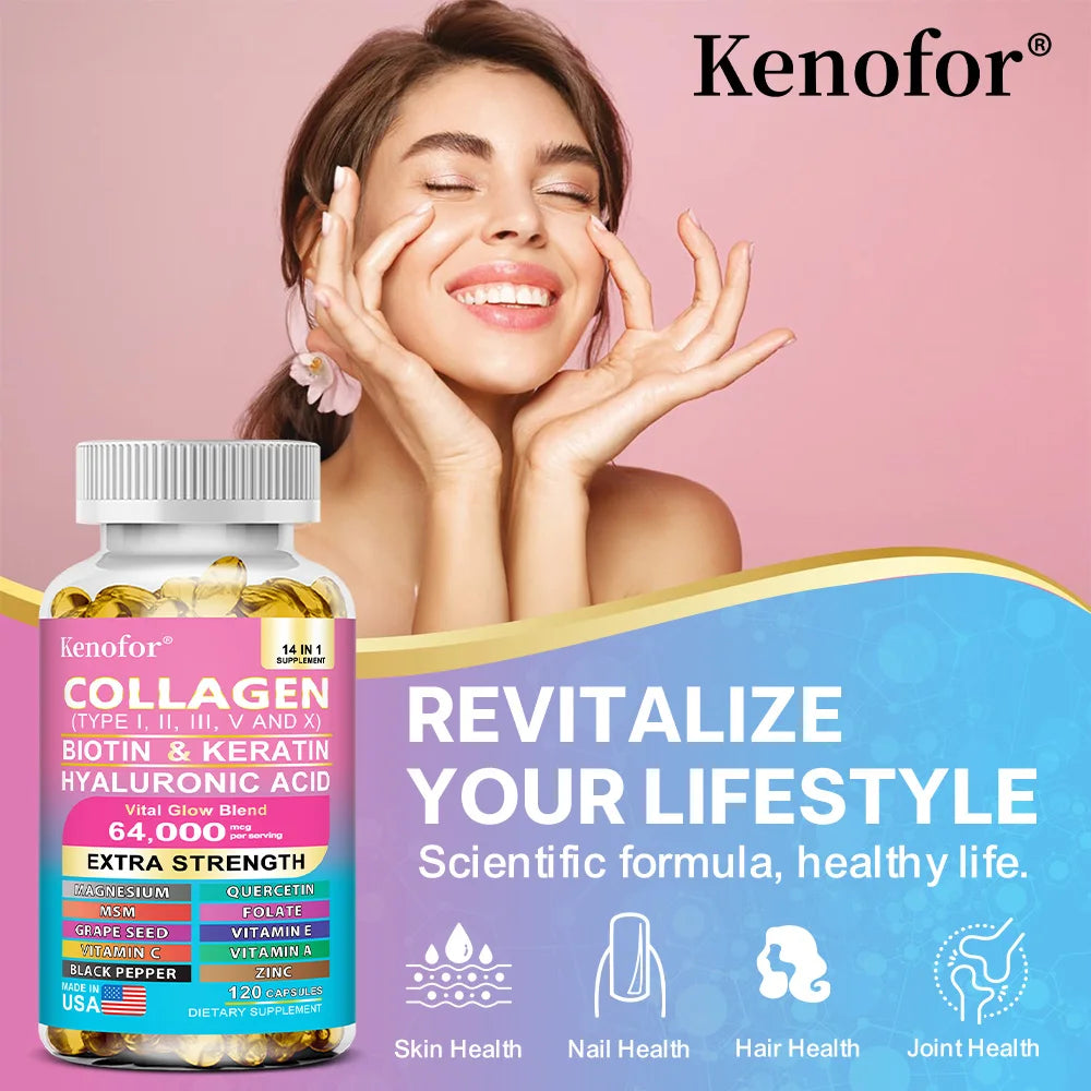 14 IN 1 Collagen Capsules - Ultimate Skin, Hair & Nail Supplement