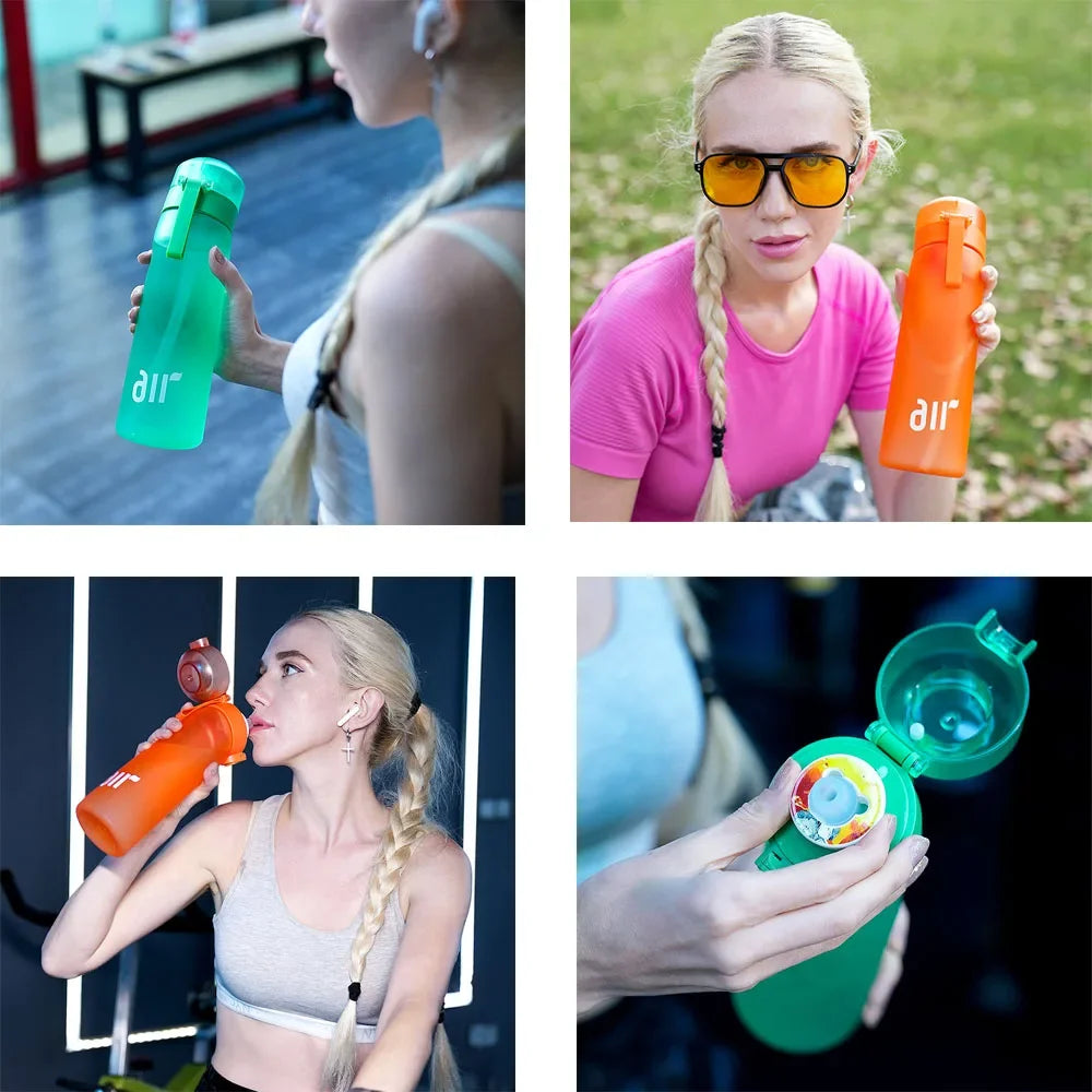 Portable Fruit-Scented Water Bottle with Flavor Pods for Sports