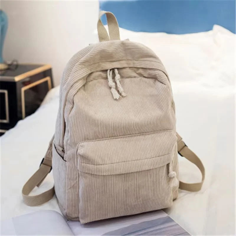 Trendy Corduroy Backpacks for Students | Stylish School Bags