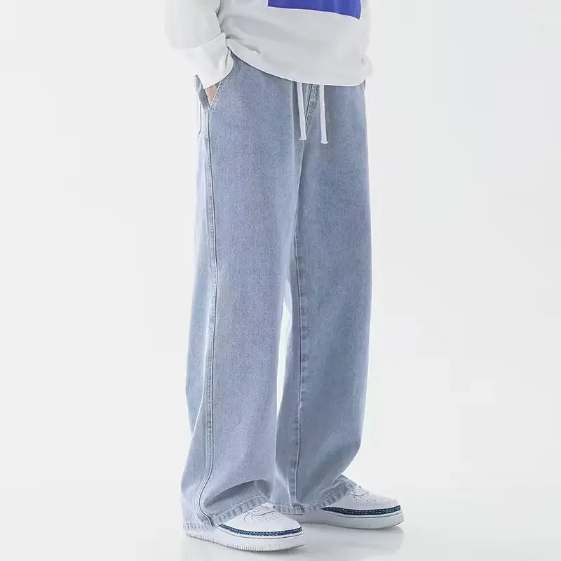 Men's Loose Straight Wide Leg Jeans | Effortless Korean Style Fashion