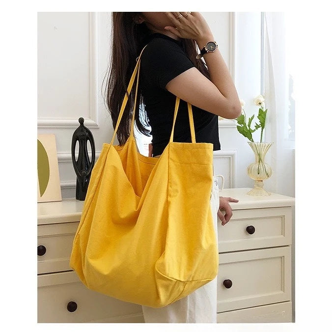 Large Capacity Canvas Tote Bag | Stylish Commuter Shopping Bag