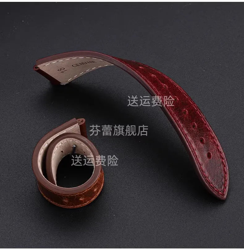 Retro Genuine Leather Watchband | Vintage Men's Bracelet 18MM