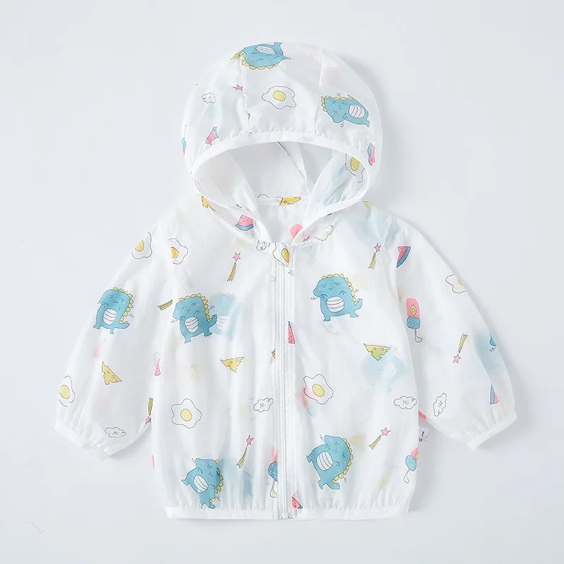 Girls Hooded Cartoon Jacket | Stylish Summer Outfit for Kids
