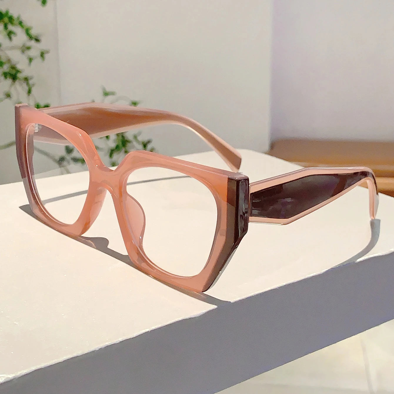 Chic Women's Oversized Square Glasses | Stylish Blue Light Defense