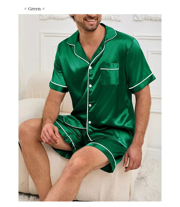 Men's Summer Pajamas Set | Comfortable Short Sleeve Sleepwear