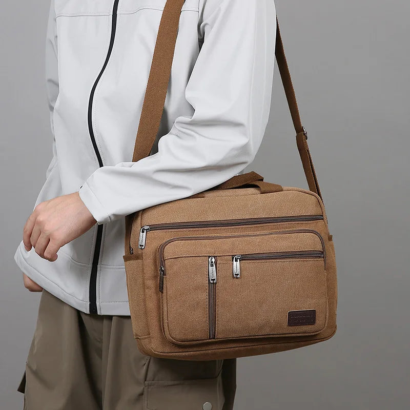 Men's Casual Canvas Shoulder Bag | Lightweight Crossbody Tote