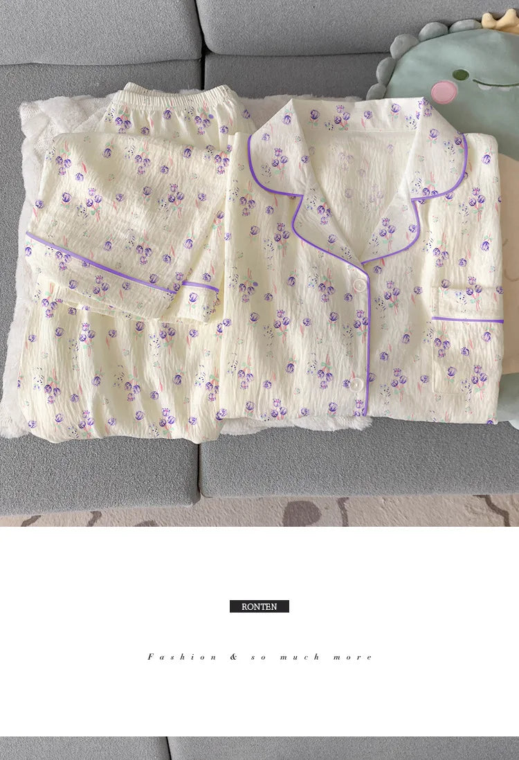 Sweet Floral Homewear Pajamas Set for Women | Comfort & Style