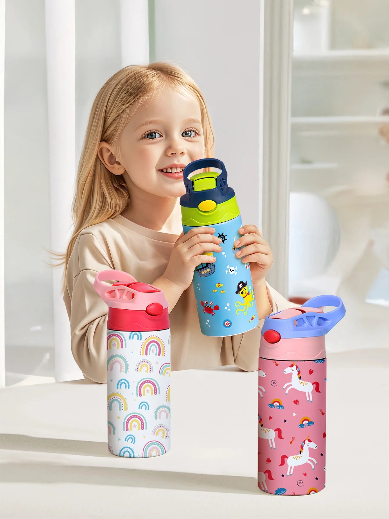 Cute Cartoon Pattern Stainless Steel Insulated Thermos Cup