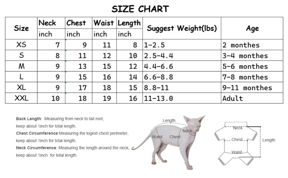 Cooling Summer Vest for Hairless Cats | Ultra-Soft Cotton Comfort