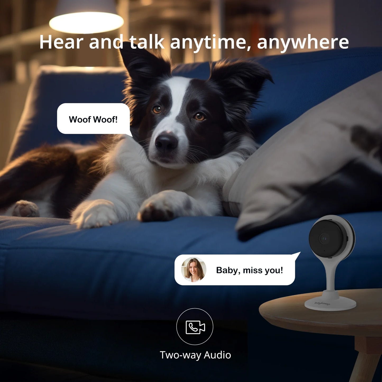 2K Wi-Fi Indoor Security Camera | Smart Baby Monitor with 2-Way Audio