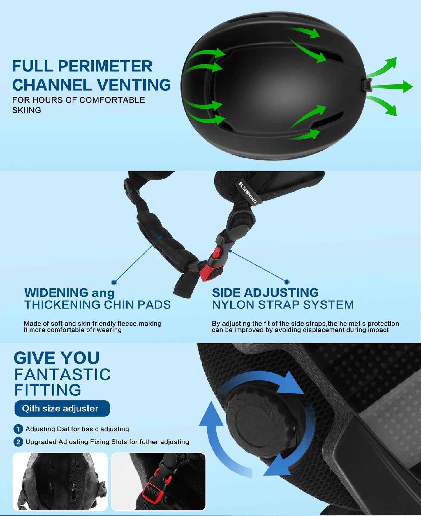 Winter Ski Helmet with LED Tail Light | Safe Cycling & Skiing Gear