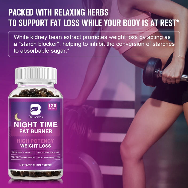 120pcs Night Time Fat Burner Capsules for Weight Management