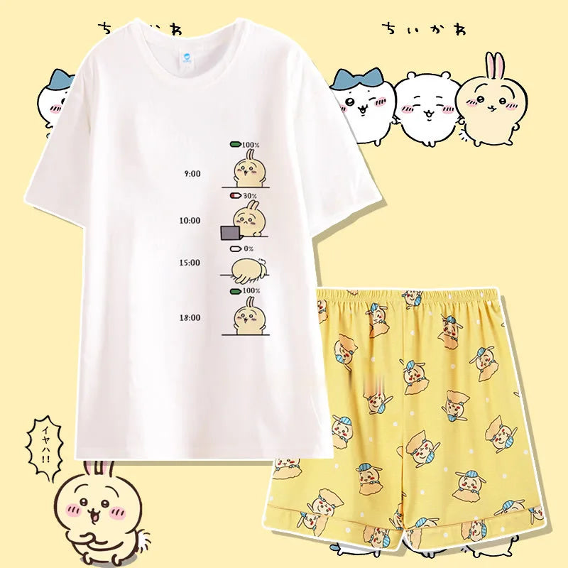 Cute Cartoon Pattern Summer Pajamas for Relaxed Comfort