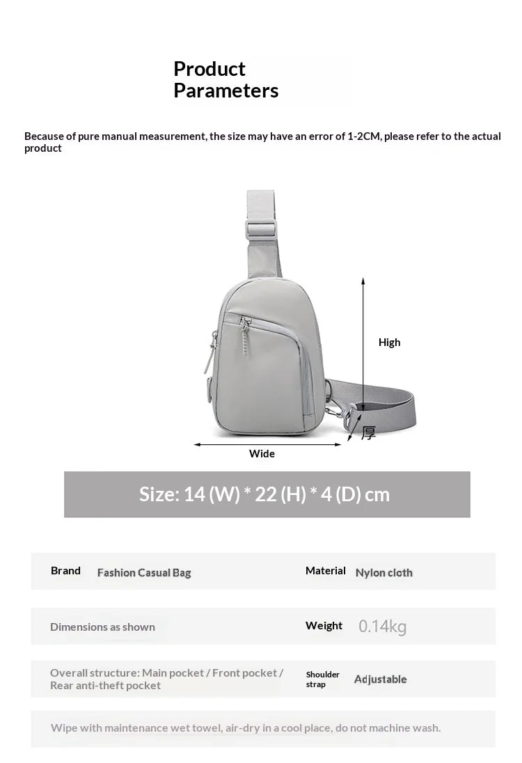 Waterproof PU Leather Sling Bag | Versatile Unisex Chest Bag