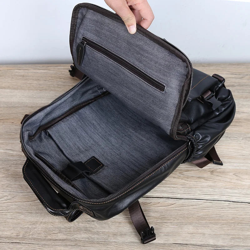 Vintage Cowhide Men's Backpack | Large Capacity Casual Bag