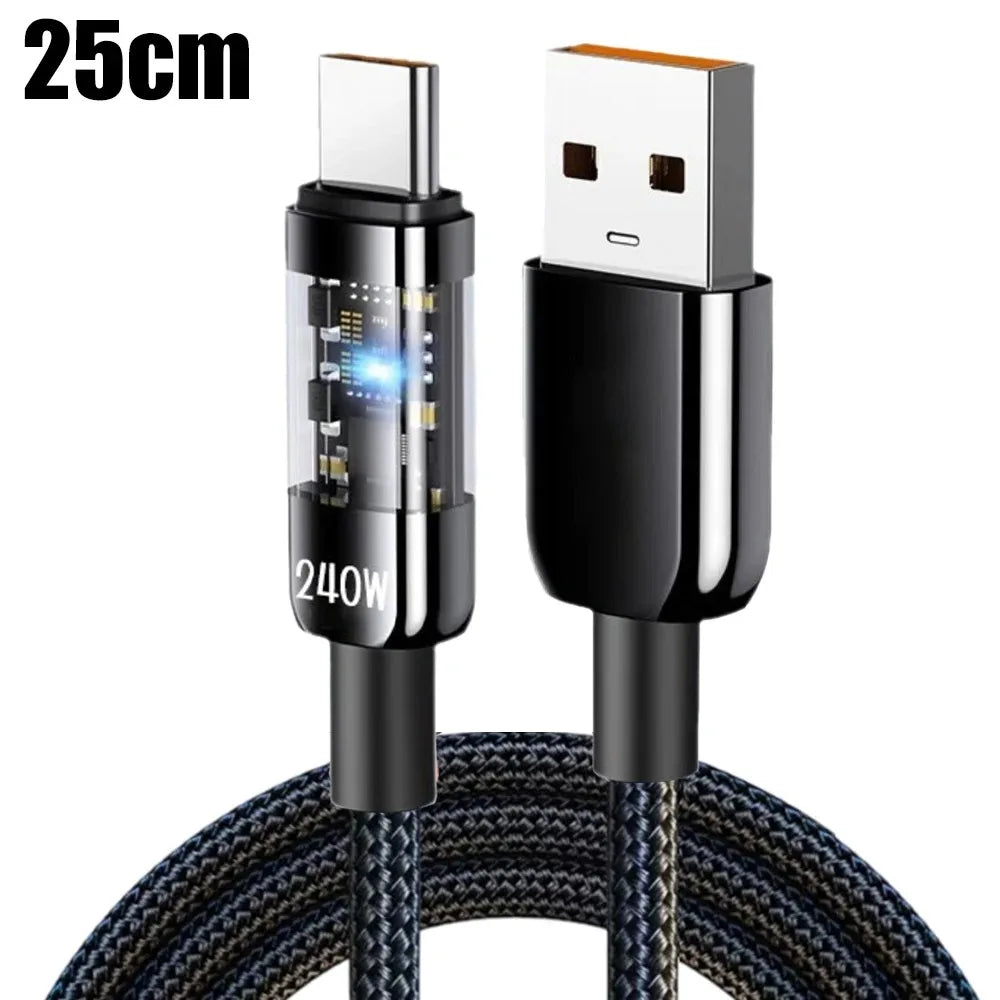 240W Fast Charging USB to Type C Data Cable for All Devices