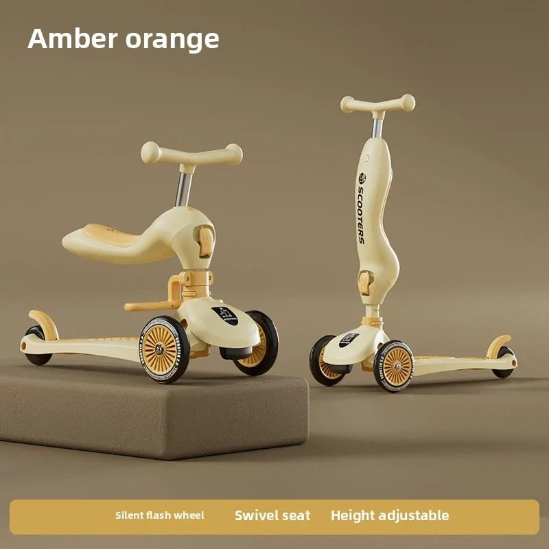 Foldable 3-Wheel Kids Scooter | Portable Musical Fun for Children
