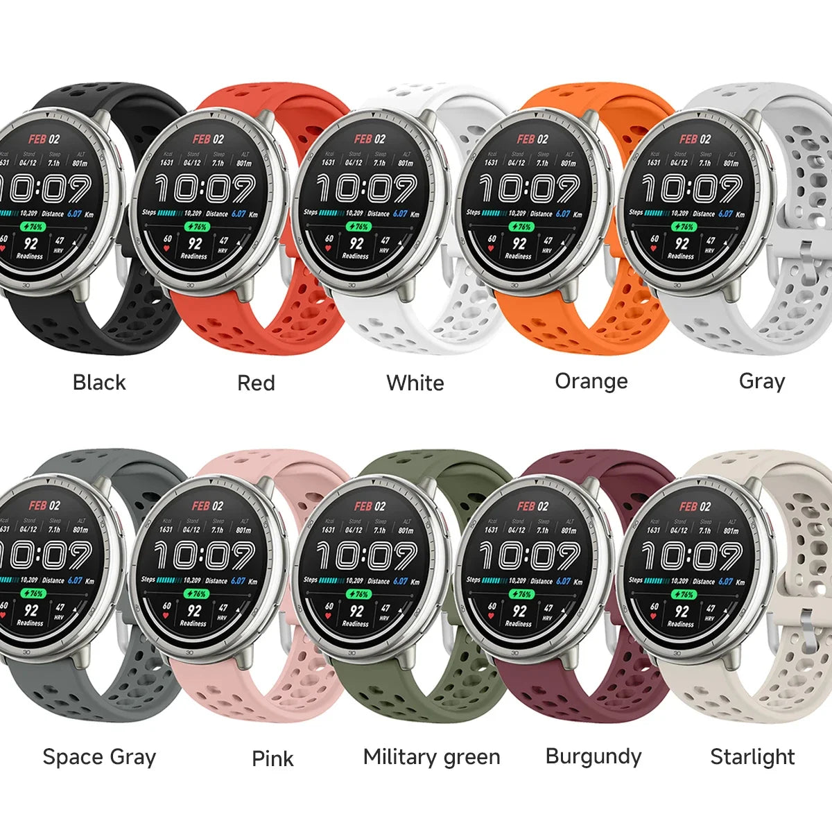 20mm Silicone Sport Watch Strap | Breathable Replacement Band