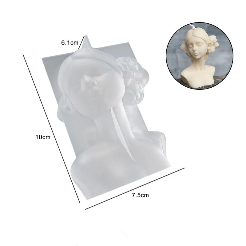 3D Female Portrait Candle Silicone Mold | Perfect for Home Decor