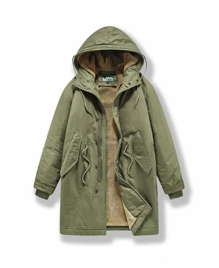 Men's Retro M51 Mid-Length Windbreaker Parka with Hood | Fall/Winter