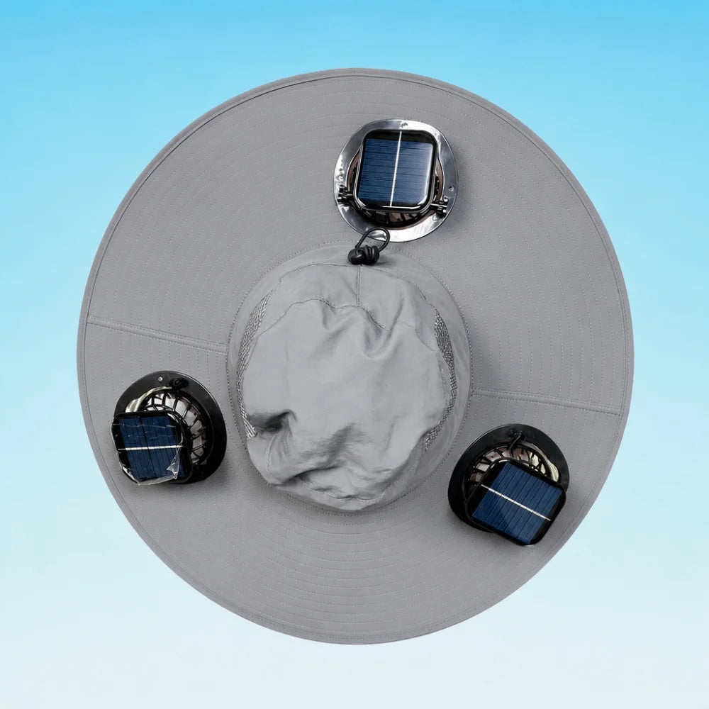 3 Fans Solar Fan Hat | Breathable UV Protection Wide Brim Cap