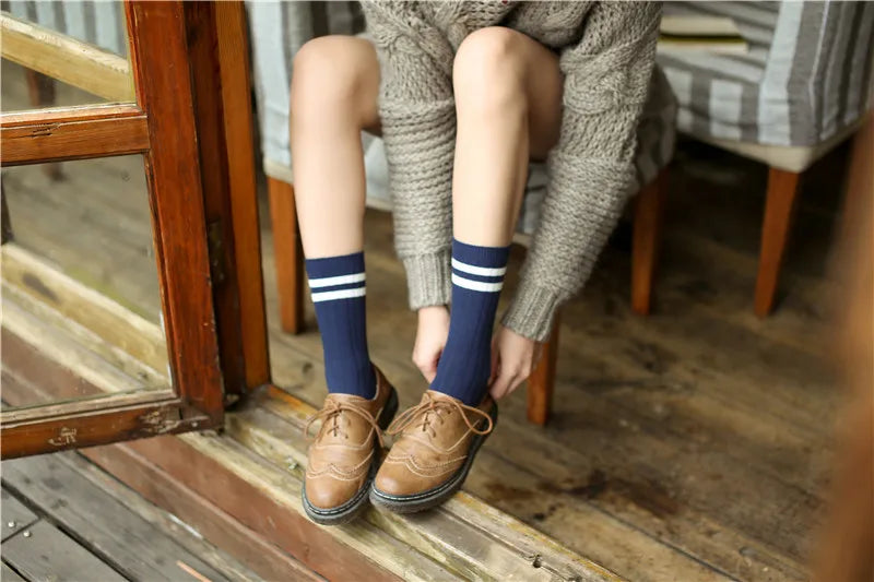Stylish Women's Striped Long Socks | Comfortable Casual Footwear