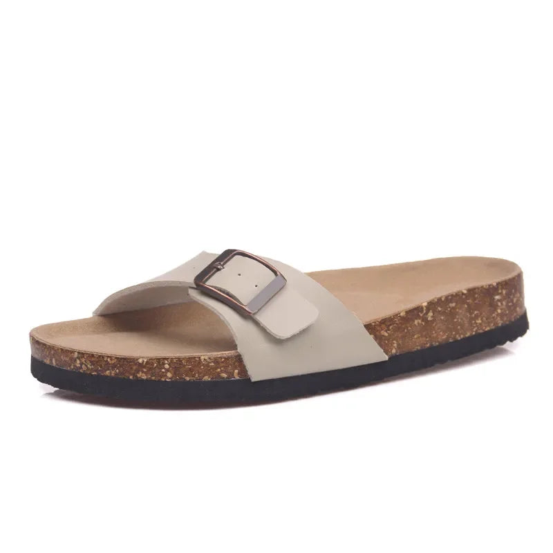 Elegantes chanclas de corcho de verano para mujer | Sandalias informales de playa