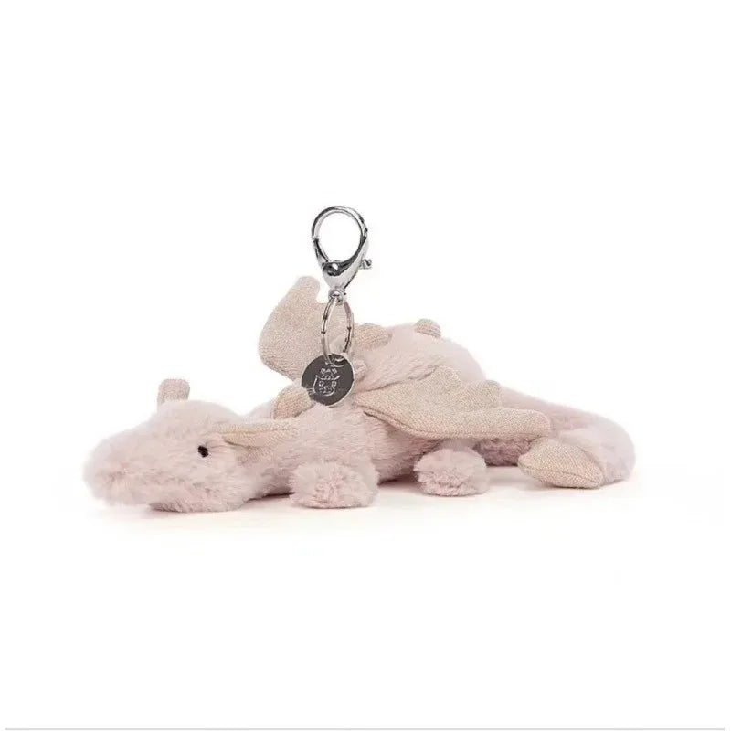 Cute White Dragon Plush Keychain | Soft Stuffed Animal Charm
