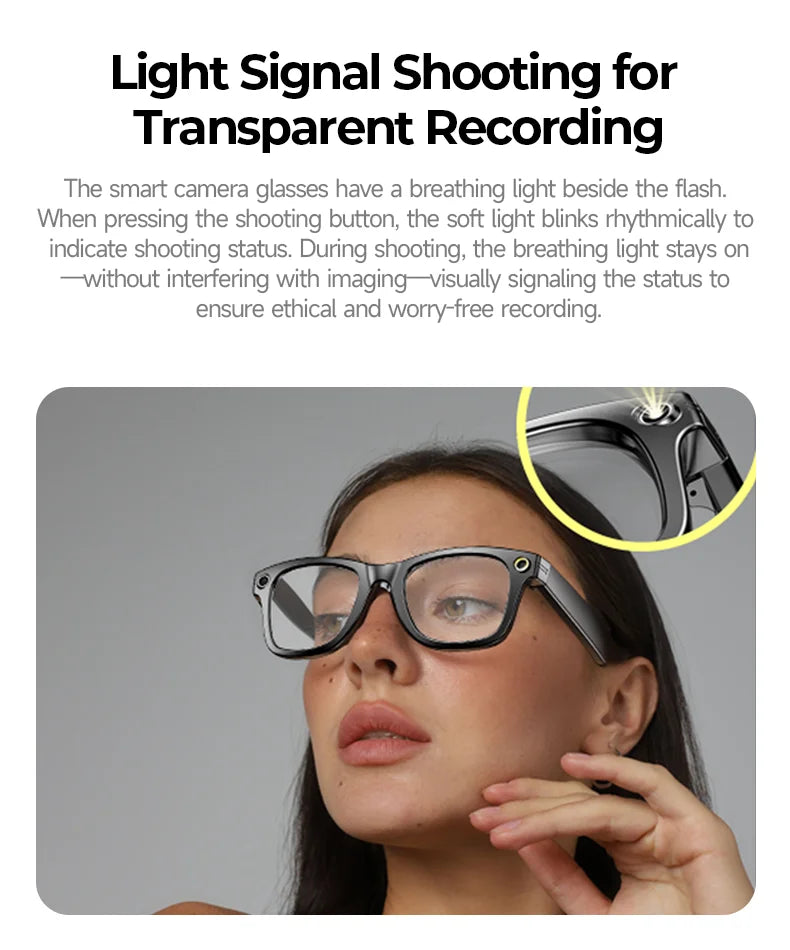 Multifunctional Smart AI Camera Glasses | 4K Recording & Translation