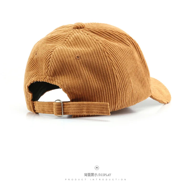 Corduroy Baseball Cap | Adjustable Unisex Sport Sunhat for All Seasons