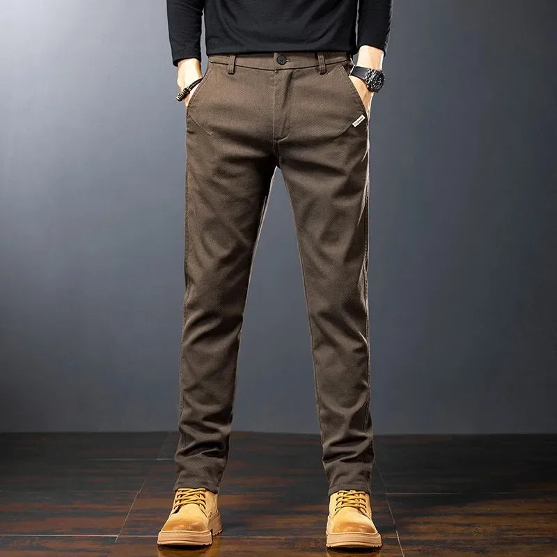 Men's Casual Cotton Pants | Stylish Solid Color Trousers