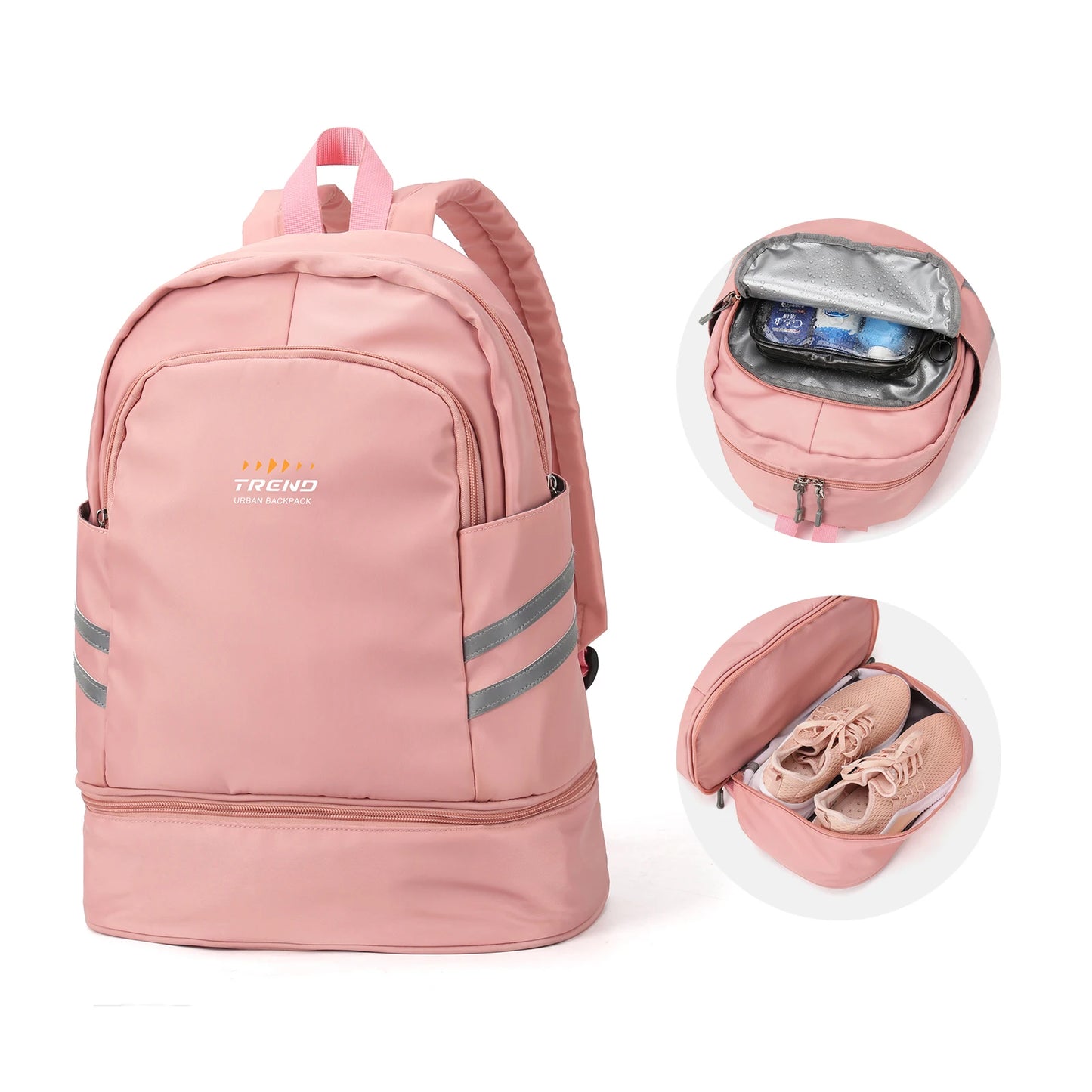 Women's Large Gym Backpack with Shoe Compartment | Waterproof Travel Bag