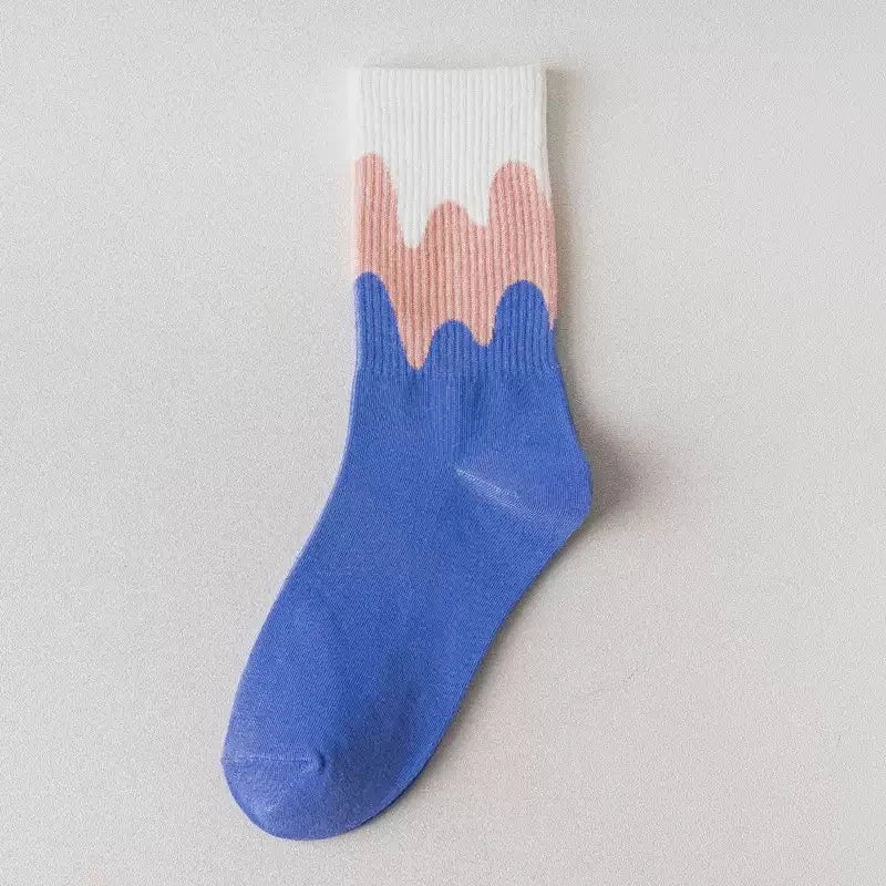 Unisex Checkerboard Socks | Trendy Geometric Cotton Streetwear
